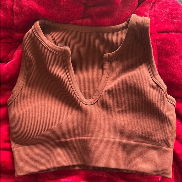 Ribbed Two-Piece Active Set - Rust Brown - Picture 2 of 2